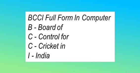 BCCI Full Form In Computer