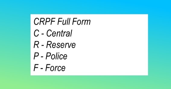 CRPF Full Form