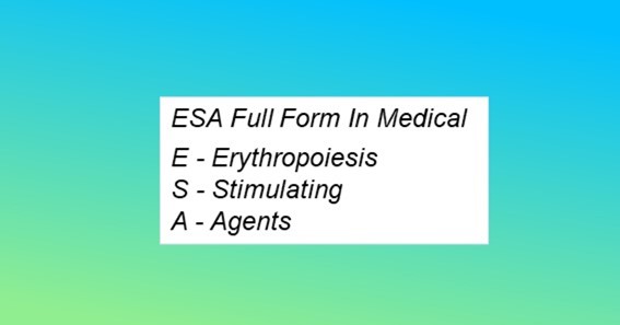 ESA Full Form In Medical 