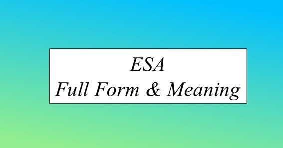 ESA Full Form & Meaning