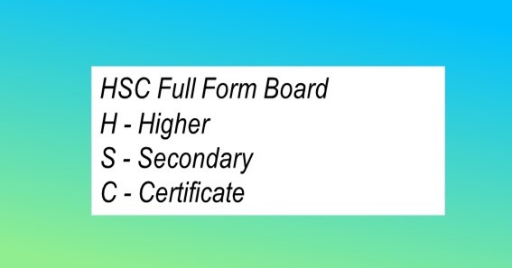 HSC Full Form Board 