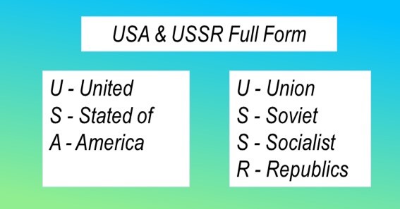 USA & USSR Full Form 