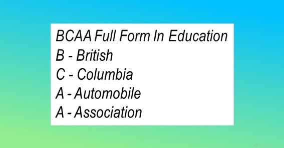 BCAA Full Form In Education