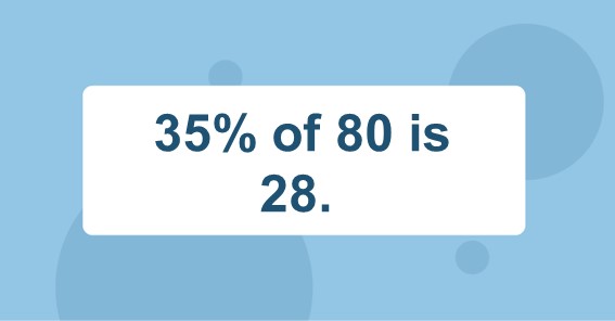 What is 35 of 80? Find 35 Percent of 80 (35% of 80)