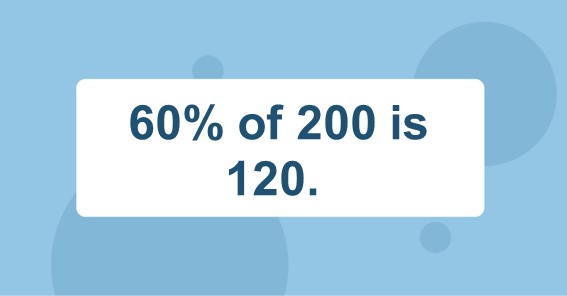 60% of 200 is 120. 